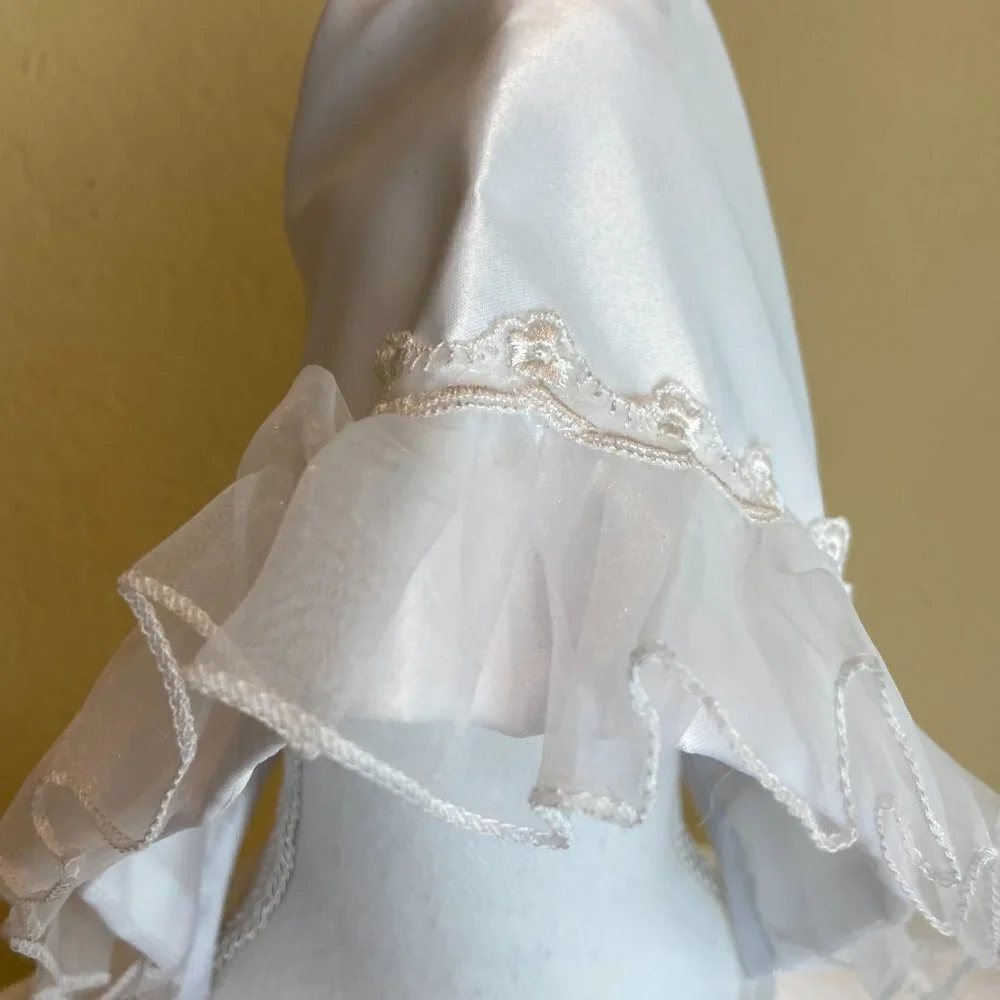 Vintage Baby Child Doll Hat Cap Bonnet Satin Lace